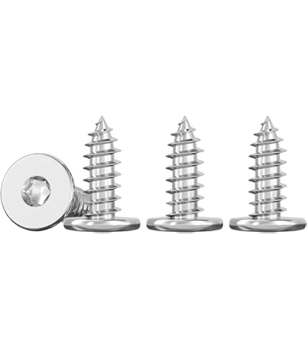 Dayalo 50 stuks plaatschroeven 4,8 x 25 mm, platte kop met schijf houtschroeven Torx, roestvrij staal A2 V2A, zwart oxide, met schroevendraaierbit