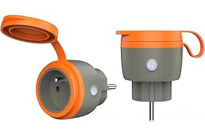 UCOMEN TYPE E (FR) Prise extérieure Wifi Prise intelligente Compatible avec Amazon Alex et Google home, Smart life APP, Prise Étanche IP44, 16A, 3680W - 2 Packs