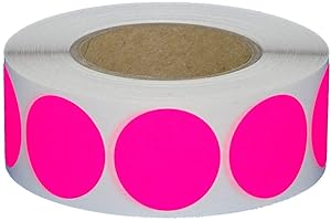 SIMHOA Markierungspunkte/Klebepunkte auf Rolle - Ø 30 mm - 1.000 Stück (Leuchtpink)