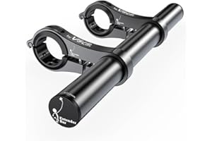 VOLO.FREEDOM TO FLY Volo Bicicletta Extender Bar Estensore in alluminio per manubrio della bicicletta, multifunzione doppio prolunga manubrio bici prolunga staffa supporto per biciclette, GPS, fari ecc （Nero,223）