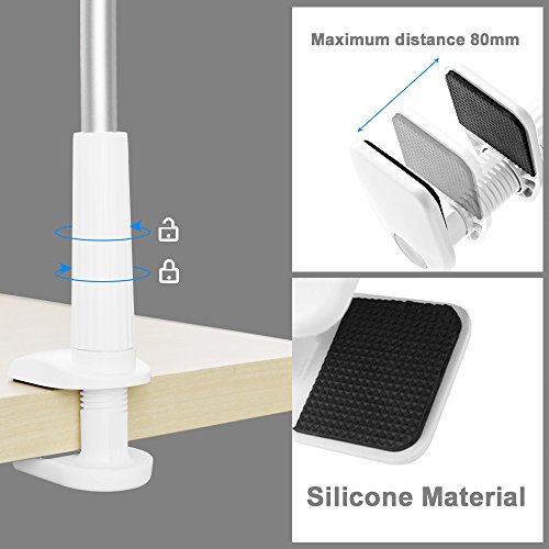 Zilong Flexible Arm Tablet Standplatz, 110cm Schwanenhals Halterung, drehbar 360 Grad Desktop-Ständer, iPad-Halter-Standplatz mit ultra-stabile Bolzen-Klemmplatt - 2