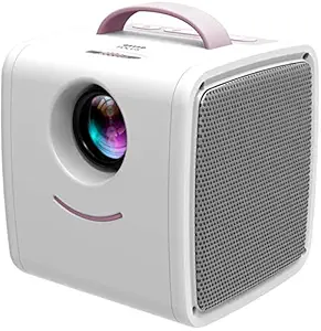 Sanyipace New Projector Entertainment Projector Mini HD Home Theater Office Dormitory Bedroom 1080 Portable Mobile Phone with Screen Playback Wall Projection no Screen TV (Pink)