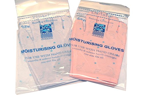 Moisturising Gloves Blue or Pink Cotton
