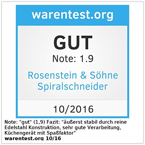 Rosenstein & Söhne Spiralschneider mit Edelstahlklinge für Gemüse & Co - 3