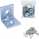 25 Adet, L Tipi Metal K&ouml;şebent, 16x16x16mm, Vida Dahil, Mobilya Dolap Raf Montaj Bağlantı Aparatı, 2mm Kalınlık, G&uuml;m&uuml;ş Renk