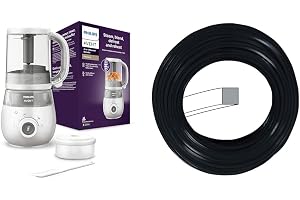 Avent 4-i-1 Barnmatsmixer, Ångkokning, avfrostning och uppvärmning, Receptbok medföljer, Behållaren rymmer 1000 ml, SCF883/01 & Philips Avent förvaringsmuggar för mat (modell SCF721/20)