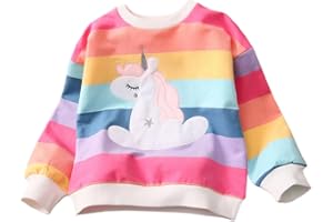 LitBud Mädchen Sweatshirts Einhorn Pullover für Kleinkind Kleidung Top Langarm Jumper Rundhals T Shirt Herbst Winter für Kinder Größe 1-7 Jahre