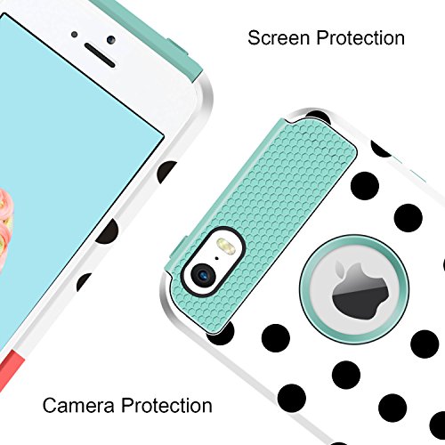 Funda iPhone SE  Funda iPhone 5S  Funda iPhone 5  BENTOBEN iPhone Case Ultra Delgada C  scara Cover Case Dura Flexible TPU   PC Doble Capa Antigolpes Forma Punto Protecci  n 360 Grados para Apple iPhone SE 5 5S 5  Azul y Naranja