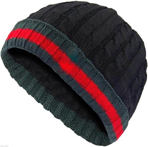 Kulz Ltd Plain Cable Knitted Ski Cap Skull Warm Winter Cuff New Beanies Hats Unisex Men