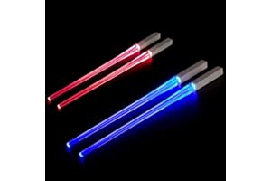 CJBIN Bacchette Sushi Led, 2 Paia Bacchette Sushi Luminose, Acchette Spade Laser, Bacchette Luminose a Led, Riutilizzabili, con Manico Rimovibile, Lavabili in Lavastoviglie, per Sushi Party