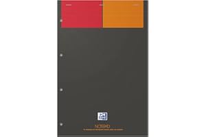 OXFORD 100101876 Notatnik "International" | 1 sztuka | A4 + | 80 g/m² | kratka 5 mm | perforowany z 4 otworami | 160 arkuszy | notatnik ze zszyciem | szary