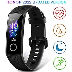HONOR Band 5 Montre Connectée Bracelet Connecté Podometre Cardio Homme Femme Enfant Smart Watch Android iOS Etanche IP68 Smartwatch Sport Running Sommeil Calorie, Noir