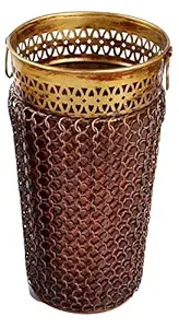 Mohan Jodero Wrought And Cast Iron Flower Vase (25 x 14 x 12 cm, Multicolour)