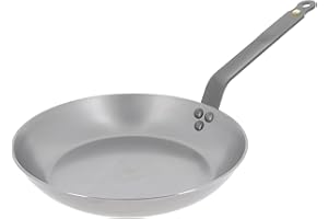 De Buyer - Poêle en tôle d'acier MINERAL B - 28 cm - Fabriquée en France, Sans PFAS, Anti Adhérence Naturelle, Queue Rivetée et Finition à la Cire d'Abeille, Tous Feux + Flash Four