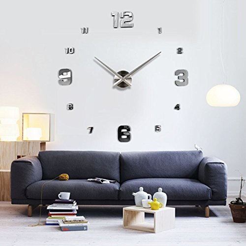 XXL3D Riesige 3D Wanduhr Vinyl DIY Ø 130cm Große XXL Spiegel Uhr V - 3