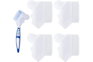 SOEKOA Denture Brush Cover, 4pcs Denture Brush Cover Only, Denture Tooth Brush Cover with Air Vent Drain Water Protect the Hygiene of Denture Brush, Portable Denture Tooth Brush Cover to Travel and Home
