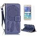 Produktbild Samsung Galaxy J5 2015/J500FN PU Leder Hülle Windspiele Geprägt Gedruckt Muster Entwurf stoßfest Stand-Funktion Folio Magnetischer Flip (Mit Frei Displayschutzfolie) Brieftasche Fall Abdeckung Schale Haut Schutz mit Kartensteckplätze Passt perfekt Für Samsung Galaxy J5 2015/J500FN-(Blau)
