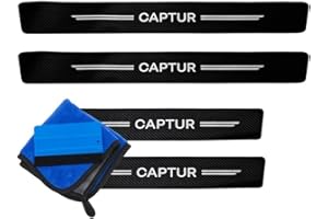 ODOKIT Seuil De Protection Fibre De Carbone Noir - Compatible avec Renault Captur - Accessoires 4 Pièces - Facile à Installer - Pose Rapide - Look Sportif et Moderne