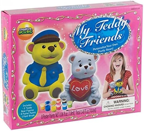 New My Teddy Friends Creative Personalise Paint Your Own Pretty Figurine Bear