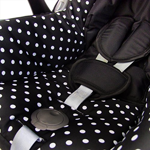 Babys-Dreams Ersatzbezug für Maxi-Cosi CabrioFix 6 tlg. SCHWARZ + KLEINE WEISSE PUNKTE *NEU* Bezug für Babyschale Sommerbezug Cabrio Fix - 4