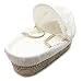Kinder Valley Waffle on Palm Moses Basket and Walnut Rocking Stand Bundle (Cream)