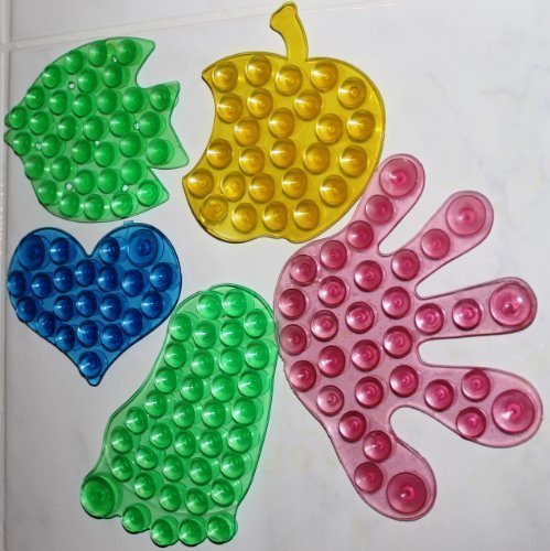 5 Saugnapfsticker Duschgelhalter - Saugnäpfe an Beiden Seiten - Befestigung ohne Bohren - Regalersatz Bad Dusche Küche