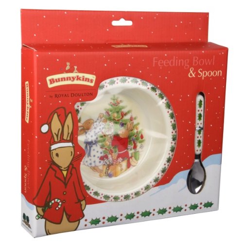 Bunnykins Christmas Bunnies Feeding Bowl and Spoon Set