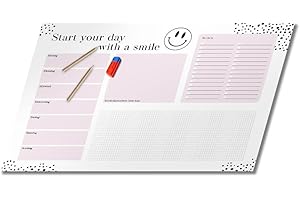‎PRIMUS-PRINT.DE PRIMUS PRINT - Design Schreibtischunterlage Papier - DIN A2 Unterlage Schreibtisch - Abreißblock - 80g Dickes Naturpapier - Stabiler Papprücken - 25 Blatt - [ Motiv: Smilie ohne Fußleiste ]