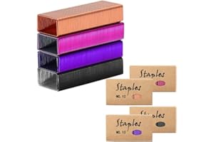 NATSUMEBASICS #10 Colored Staples for Mini Stapler, 4 Packs of 1000 No. 10 Staples, Totaling 4000 Metallic Staples (Assord #10 Stapes)