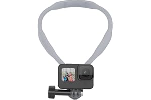 AuyKoo Supporto Collo in Silicone per Go Pro, Tracolla a Mani Libere per Hero 12/11/10/9/8/7/6/5/MAX, Insta360, Supporto da Collo per Riprese Video Vlog per Action Cam