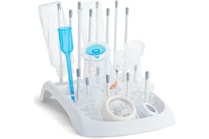 Munchkin Fold Deluxe Baby Bottle Drying Rack & Holder | Dishwasher Safe| Baby Bottle & Water Bottle Drying Rack | Bottle Holder & Baby Bottle Rack | Baby Bottle Stand for Washing Up