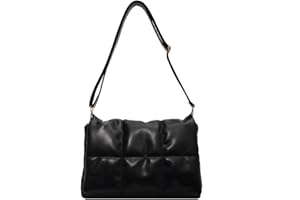 Homefeelzydys Borsa Tote da Donna,Borsa Trapuntata in Pelle Morbida Borsa Imbottita in Cotone Borsa a Tracolla con Tracolla Regolabile