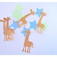 Konfetti Giraffe Gold - Grün Blau Stern - Dekoration (handgemacht Konfetti)