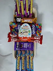 Happy Basket by Simran Kids chocolates gift hamper for birthday, anniversary, holi, diwali, rakhi, valentine