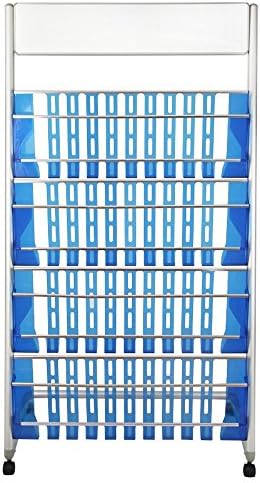 Magazine racks Magazine Shelves 4th Floor Plastic Basket Landing It Can Move Display Stand Files Rack Blue