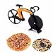 Produktbild DORSION 2er Fahrrad Pizzaschneider Edelstahl-Fahrrad-Pizza-SchneidradOrange & Black (2PCS)