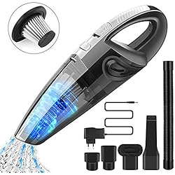 KKTICK Aspirateur à Main Sans Fil - Aspirateur Sans Fil Rechargeable Portable Aspirateur Cyclonique Nettoyage Aspirateur à Main pour maison Voiture Table Bureau Canapé Humide & Sec - 120W