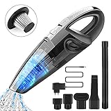 KKTICK Aspirateur à Main Sans Fil - Aspirateur Sans Fil Rechargeable Portable Aspirateur Cyclonique Nettoyage Aspirateur à Main pour maison Voiture Table Bureau Canapé Humide & Sec - 120W