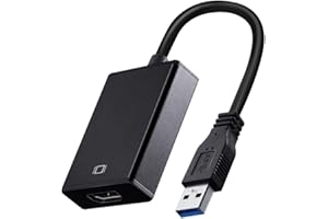 HIGHSPIRIT USB 3.0/2.0 auf HDMI Adapter 1080p Full HD Multi-Display Video-Audio-Konverter mit Windows XP 7/8/10/PC/Desktop/Laptop/Projektor(Nicht kompatibel mit Vista, Linux, Chrome, Mac OS)