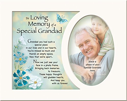 Memory Mounts Memorial In Loving Memory Of A Special Grandad Mount And Poem For A Photo Frame 10 x 8 Inch