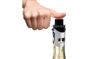 COOK CONCEPT SAVEUR ET Degustation KV70241 Bouchon Champagne ABS/INOX/Silicone Noir/Argent/Or 4,30 x 3,50 x 8 cm