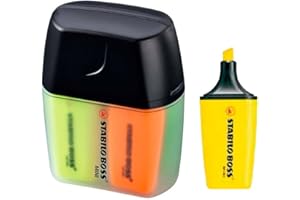 STABILO Evidenziatore BOSS MINI - Box in plastica da 4 - Giallo/Blu/Arancione/Verde