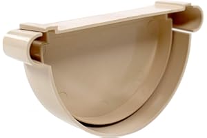 First Plast - Gouttière PVC 25 demi-ronde - Fond de gouttière PVC 25 droite/gauche - sable