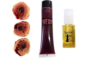 I LOVE FANCY DRESS LATEX WOUND HALLOWEEN FANCY DRESS ACCESSORY HORROR SCAR EFFECT + BLOOD + SPIRIT GUM CUT THROAT STITCHES (3 BULLET HOLES)