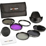 El kit incluye: K&F Kit Concepto 62MM filtro (UV CPL FLD, ND2+ND4+ND8) + Pétalo Parasol + Centro de Pellizco Tapa Del Objetivo + Paño de Limpieza Microfibras + 6 Ranuras Bolsas de Filtro.