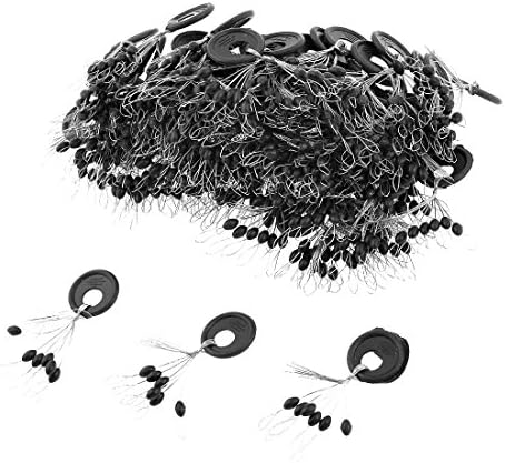 100 Pcs 4.5mm x 2.5mm Black Beads Floater Bobber Stopper Angling Tackle