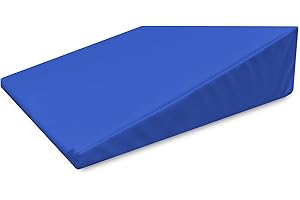 Quirumed Cuscino a cuneo, Misure 40 x 50 x 13 cm, Colore blu, Ergonomico, Similpelle, Imbottitura flessibile, Cuscino per massaggi, Fisioterapia, Supporto per la schiena