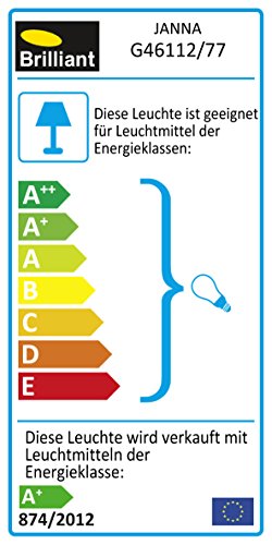 Brilliant Janna Wandspot mit Zuleitung und Schalter, E14, 1x 3 W, 260lm, 3000K, Metall Glas, eisen / chrom G46112/77 - 2