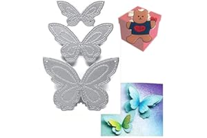 GOWXS Fustelle in metallo a forma di farfalla, 3 pezzi, stencil per decorazioni fai da te, scrapbooking, album fotografici, decorazioni in rilievo, per realizzare biglietti con modello+spilla carina..