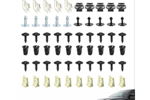 SANJIANKE-FS Screw and Nut Clip Kit, 60Pcs Fixed Auto Car Body Fender Screws, Metal U-type Fastener Clip, Car Body Undertray Fender Screw for Car Wheel Arch Cover Undertray Fender For AUDI A4 A6 A8